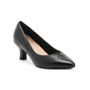 CLARKS Black Leather Noah Rose Comfort Pumps
